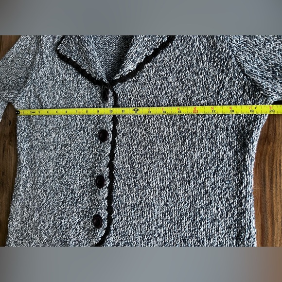 CLEO • petites knit ribbon blue cardigan textured cozy grandmacore cottagecore - Picture 10 of 16